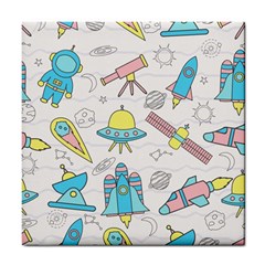 Cute-seamless-pattern-with-space Tile Coaster