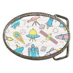 Cute-seamless-pattern-with-space Belt Buckles by Pakemis