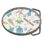 Cute-seamless-pattern-with-space Belt Buckles Front