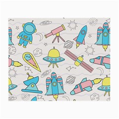 Cute-seamless-pattern-with-space Small Glasses Cloth (2 Sides) by Pakemis