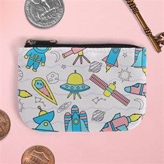 Cute-seamless-pattern-with-space Mini Coin Purse by Pakemis