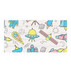 Cute-seamless-pattern-with-space Satin Wrap 35  X 70  by Pakemis