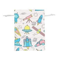 Cute-seamless-pattern-with-space Lightweight Drawstring Pouch (m) by Pakemis