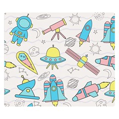 Cute-seamless-pattern-with-space Flano Blanket (small) by Pakemis