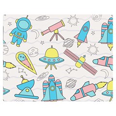 Cute-seamless-pattern-with-space Flano Blanket (medium) by Pakemis