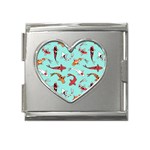 Pattern-with-koi-fishes Mega Link Heart Italian Charm (18mm) Front