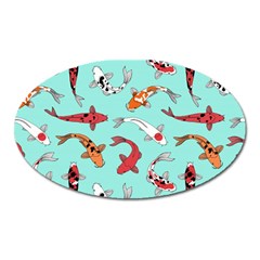 Pattern-with-koi-fishes Oval Magnet