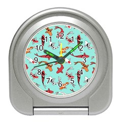 Pattern-with-koi-fishes Travel Alarm Clock by Pakemis