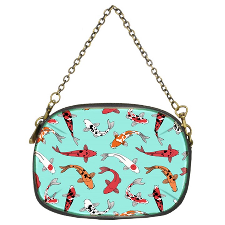 Pattern-with-koi-fishes Chain Purse (Two Sides)