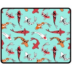 Pattern-with-koi-fishes Double Sided Fleece Blanket (medium) by Pakemis