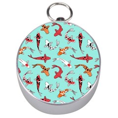 Pattern-with-koi-fishes Silver Compasses by Pakemis