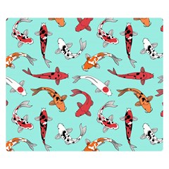 Pattern-with-koi-fishes Double Sided Flano Blanket (small) by Pakemis