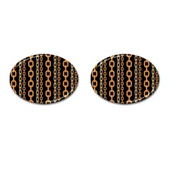 Gold-chain-jewelry-seamless-pattern Cufflinks (oval)