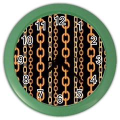 Gold-chain-jewelry-seamless-pattern Color Wall Clock by Pakemis