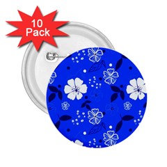 Blooming-seamless-pattern-blue-colors 2 25  Buttons (10 Pack)  by Pakemis