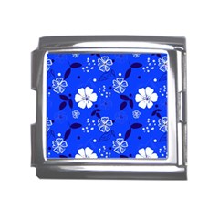 Blooming-seamless-pattern-blue-colors Mega Link Italian Charm (18mm)