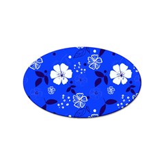 Blooming-seamless-pattern-blue-colors Sticker (oval)