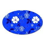 Blooming-seamless-pattern-blue-colors Oval Magnet Front