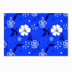 Blooming-seamless-pattern-blue-colors Postcards 5  X 7  (pkg Of 10) by Pakemis