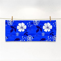 Blooming-seamless-pattern-blue-colors Hand Towel by Pakemis