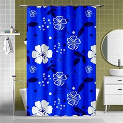 Blooming-seamless-pattern-blue-colors Shower Curtain 48  X 72  (small)  by Pakemis