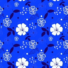 Blooming-seamless-pattern-blue-colors Play Mat (square)