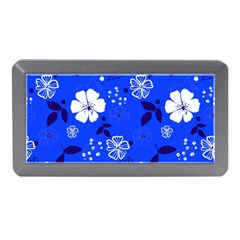 Blooming-seamless-pattern-blue-colors Memory Card Reader (mini) by Pakemis