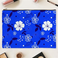 Blooming-seamless-pattern-blue-colors Cosmetic Bag (xxxl) by Pakemis