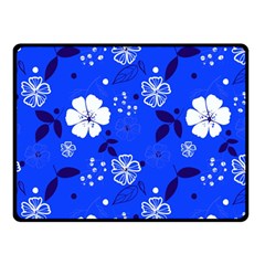 Blooming-seamless-pattern-blue-colors Double Sided Fleece Blanket (small) by Pakemis