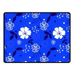 Blooming-seamless-pattern-blue-colors Double Sided Fleece Blanket (Small) 45 x34  Blanket Front