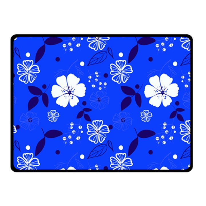 Blooming-seamless-pattern-blue-colors Double Sided Fleece Blanket (Small)