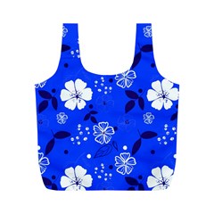 Blooming-seamless-pattern-blue-colors Full Print Recycle Bag (m) by Pakemis