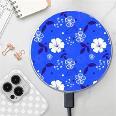 Blooming-seamless-pattern-blue-colors Wireless Charger by Pakemis