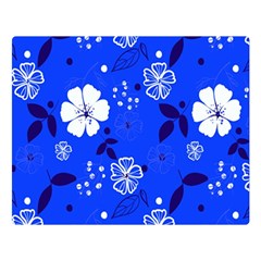 Blooming-seamless-pattern-blue-colors Flano Blanket (large)