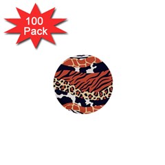 Mixed-animal-skin-print-safari-textures-mix-leopard-zebra-tiger-skins-patterns-luxury-animals-textur 1  Mini Buttons (100 Pack)  by Pakemis