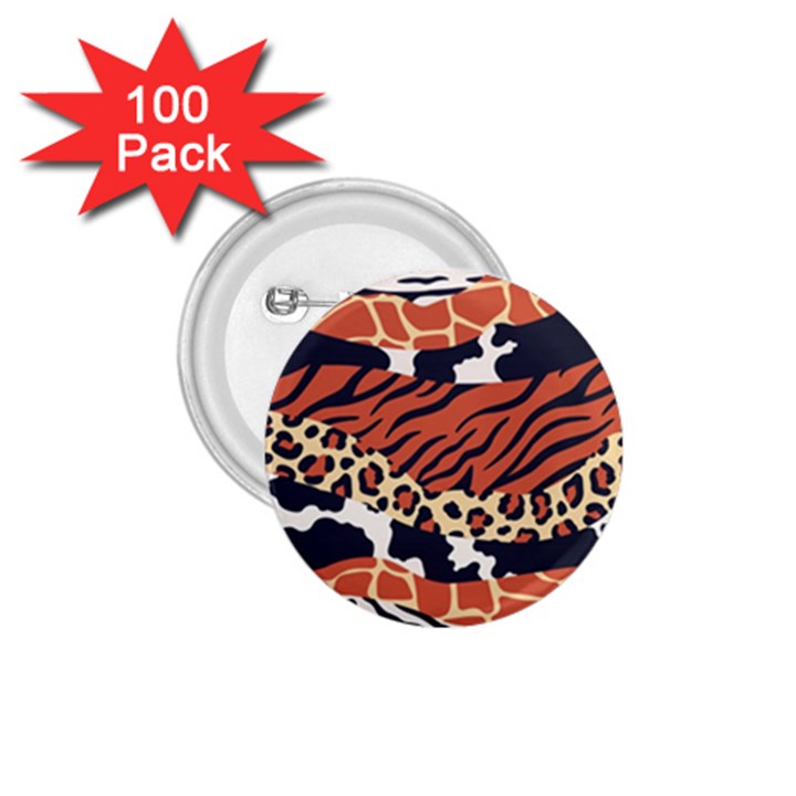 Mixed-animal-skin-print-safari-textures-mix-leopard-zebra-tiger-skins-patterns-luxury-animals-textur 1.75  Buttons (100 pack) 