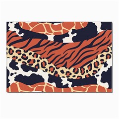 Mixed-animal-skin-print-safari-textures-mix-leopard-zebra-tiger-skins-patterns-luxury-animals-textur Postcard 4 x 6  (pkg Of 10) by Pakemis