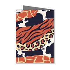 Mixed-animal-skin-print-safari-textures-mix-leopard-zebra-tiger-skins-patterns-luxury-animals-textur Mini Greeting Cards (pkg Of 8) by Pakemis