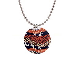 Mixed-animal-skin-print-safari-textures-mix-leopard-zebra-tiger-skins-patterns-luxury-animals-textur 1  Button Necklace