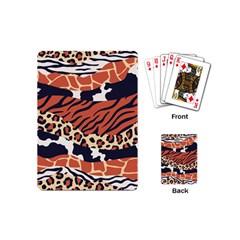 Mixed-animal-skin-print-safari-textures-mix-leopard-zebra-tiger-skins-patterns-luxury-animals-textur Playing Cards Single Design (mini) by Pakemis