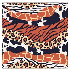 Mixed-animal-skin-print-safari-textures-mix-leopard-zebra-tiger-skins-patterns-luxury-animals-textur Square Satin Scarf (36  X 36 ) by Pakemis