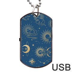 Seamless-galaxy-pattern Dog Tag Usb Flash (one Side) by Pakemis