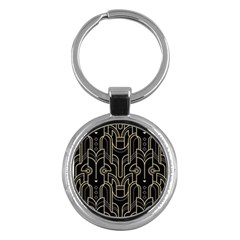 Art-deco-geometric-abstract-pattern-vector Key Chain (round) by Pakemis