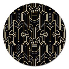 Art-deco-geometric-abstract-pattern-vector Magnet 5  (round) by Pakemis