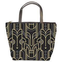 Art-deco-geometric-abstract-pattern-vector Bucket Bag by Pakemis