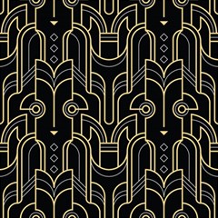 Art-deco-geometric-abstract-pattern-vector Play Mat (rectangle)