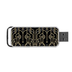 Art-deco-geometric-abstract-pattern-vector Portable Usb Flash (one Side) by Pakemis