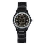 Art-deco-geometric-abstract-pattern-vector Stainless Steel Round Watch Front