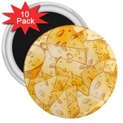 Cheese-slices-seamless-pattern-cartoon-style 3  Magnets (10 Pack)  by Pakemis