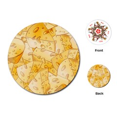 Cheese-slices-seamless-pattern-cartoon-style Playing Cards Single Design (round) by Pakemis